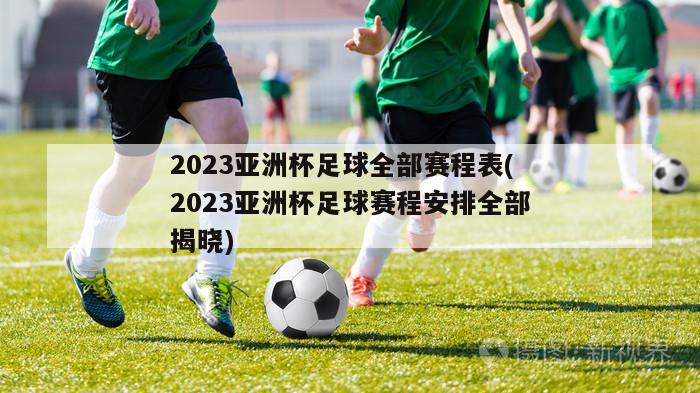 2023亚洲杯足球全部赛程表(2023亚洲杯足球赛程安排全部揭晓)