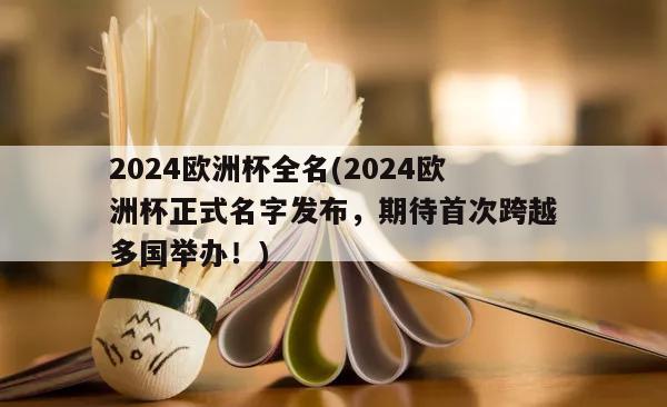 2024欧洲杯全名(2024欧洲杯正式名字发布，期待首次跨越多国举办！)